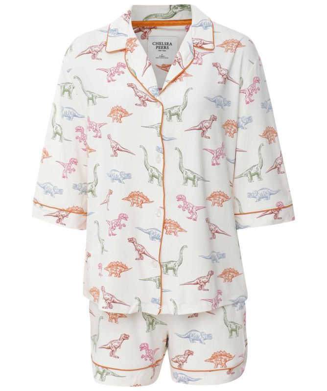 Chelsea Peers Dinosaur Print Short Pyjama Set