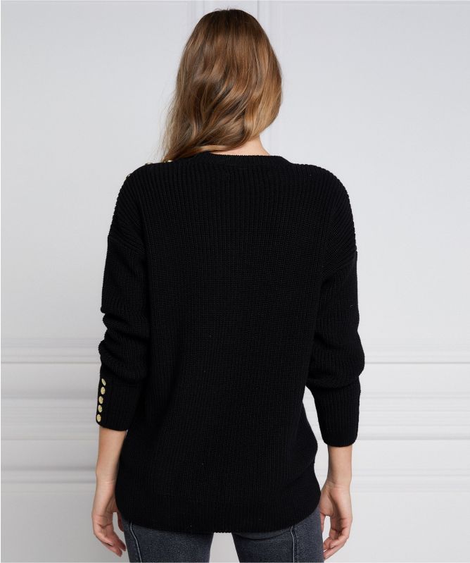 Holland Cooper Crest Embroidered Knit Sweater