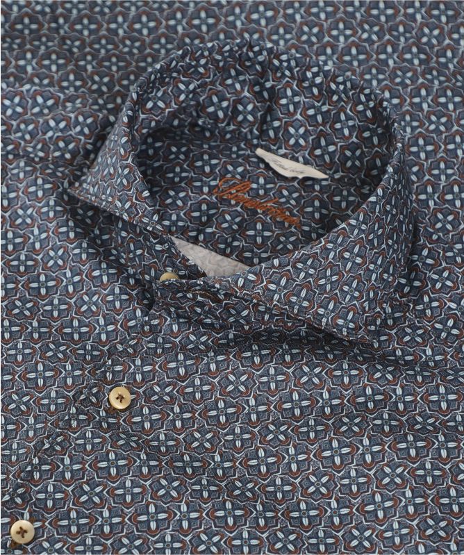 Stenstroms Fitted Body Geometric Floral Shirt