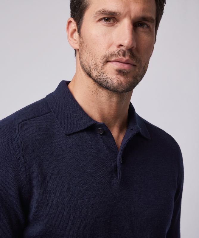 Paul Smith Merino Wool Long-Sleeve Polo Shirt