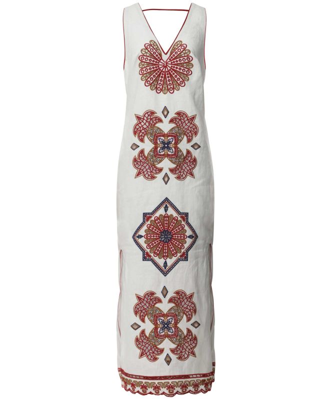 Farm Rio Marys Tiles Richelieu Midi Dress
