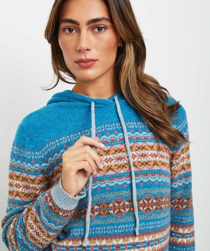ERIBÉ Kinross Fairisle Hoodie Jumper