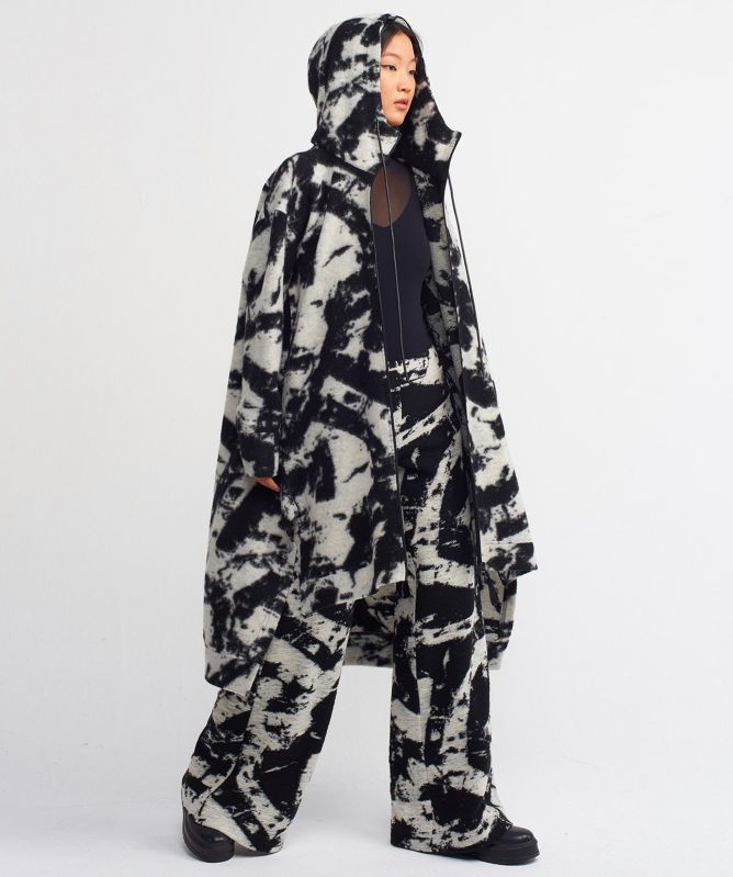 NU London Patterned Longline Fleece Jacket