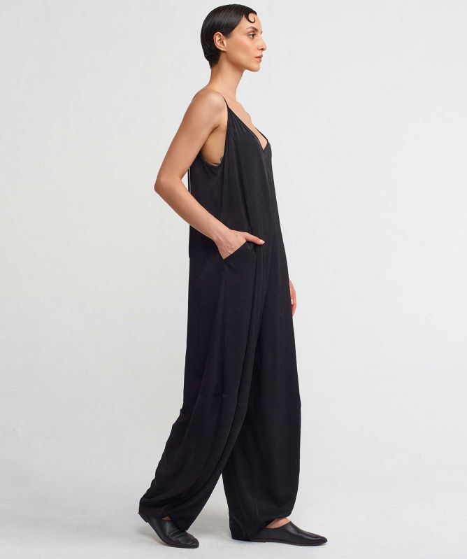 NU London Velvet-Look Satin Jumpsuit