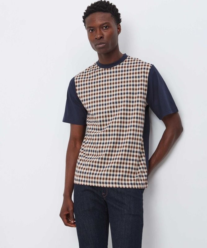 Aquascutum Side Club Check T-Shirt