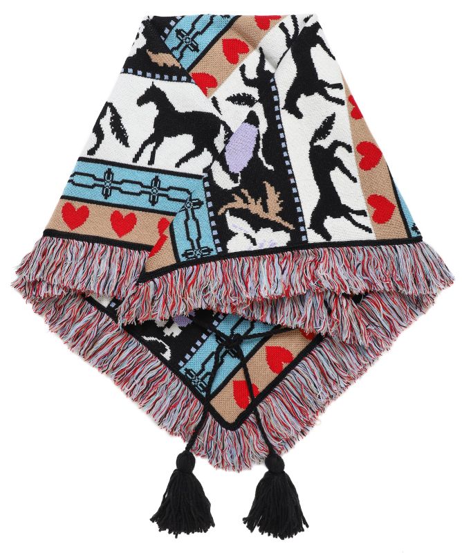 Hayley Menzies Annie Merino Jacquard Fringed Scarf