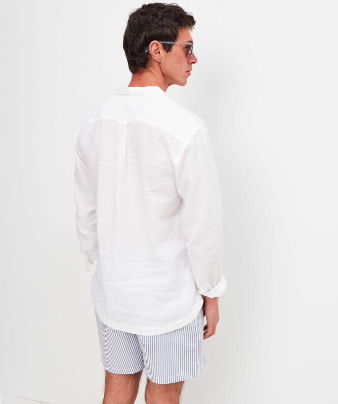 Burrows and Hare Linen Pop Over Shirt