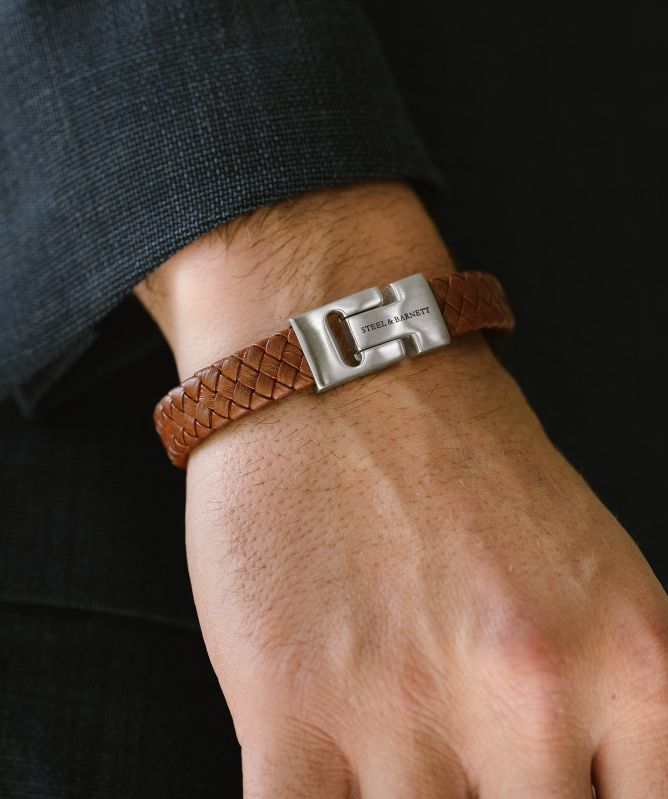 Steel and Barnett Harrison Leather Bracelet