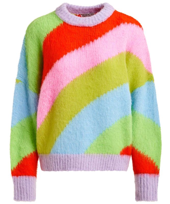 Essentiel Antwerp Jolor Intarsia Knit Striped Sweater