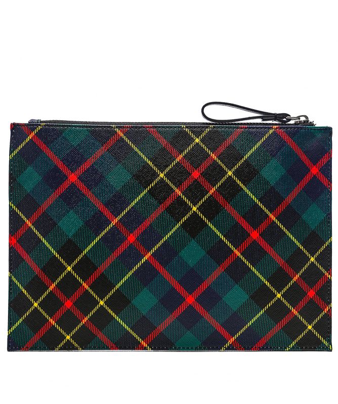 Vivienne Westwood Derby Tartan Coated Canvas Pouch