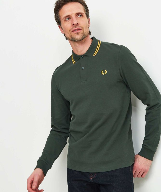 Fred Perry Long Sleeve Twin Tipped Polo Shirt