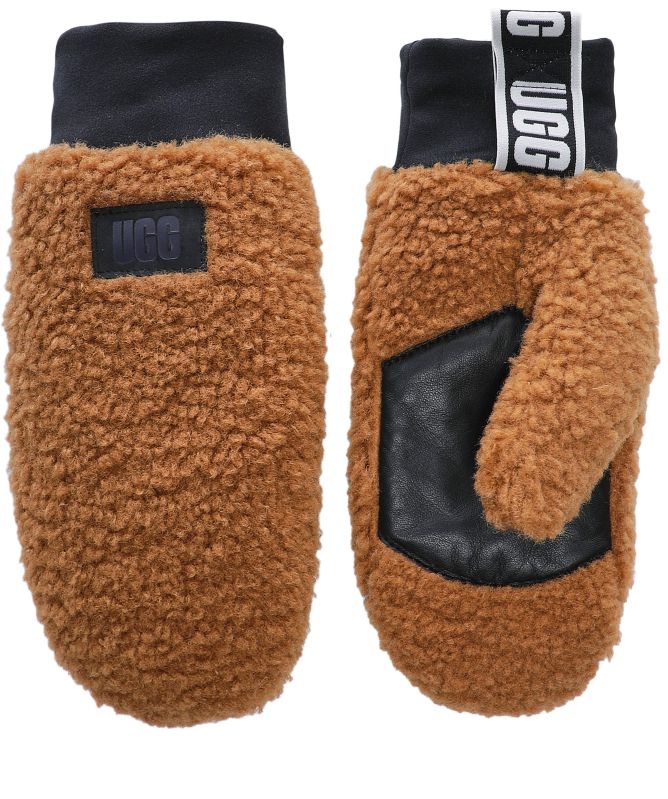 UGG UGGfluff Mitten With Logo Tape