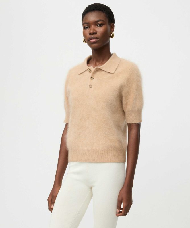 Soft Goat Brushed Pique Polo Sweater