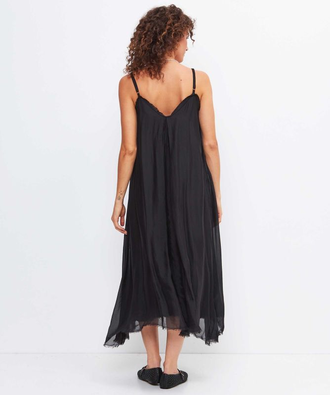 Sanctamuerte Silk Blend Maxi Dress