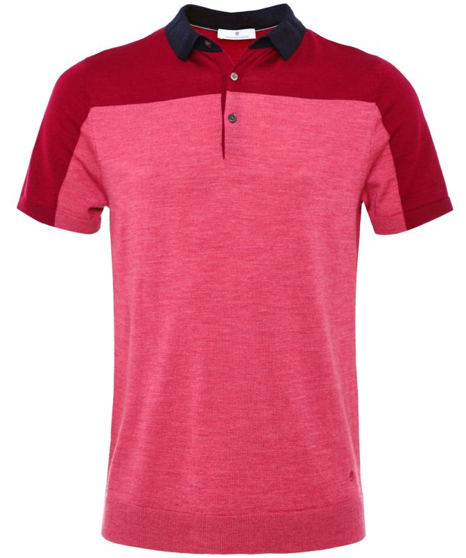 Thomas Maine Merino Wool Colour Block Polo Shirt