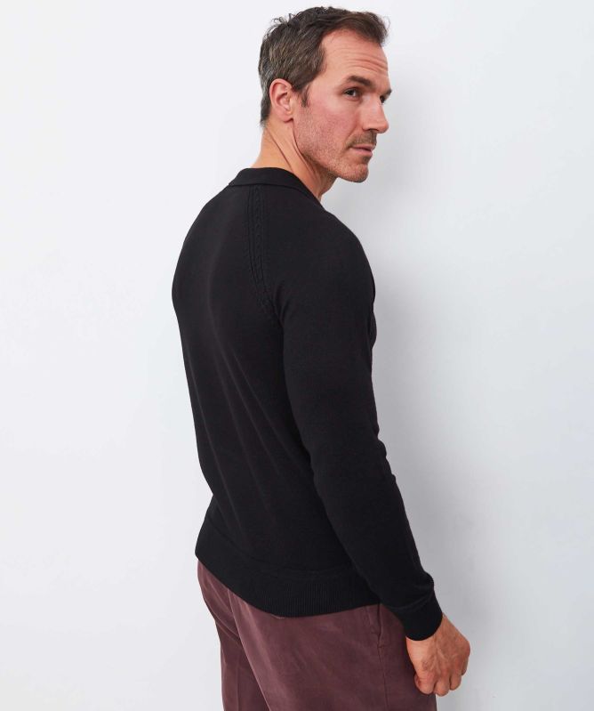 Seinse Long Sleeve Knitted Polo Shirt