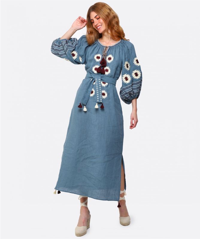 Benaras Sylvia Veronica Linen Dress