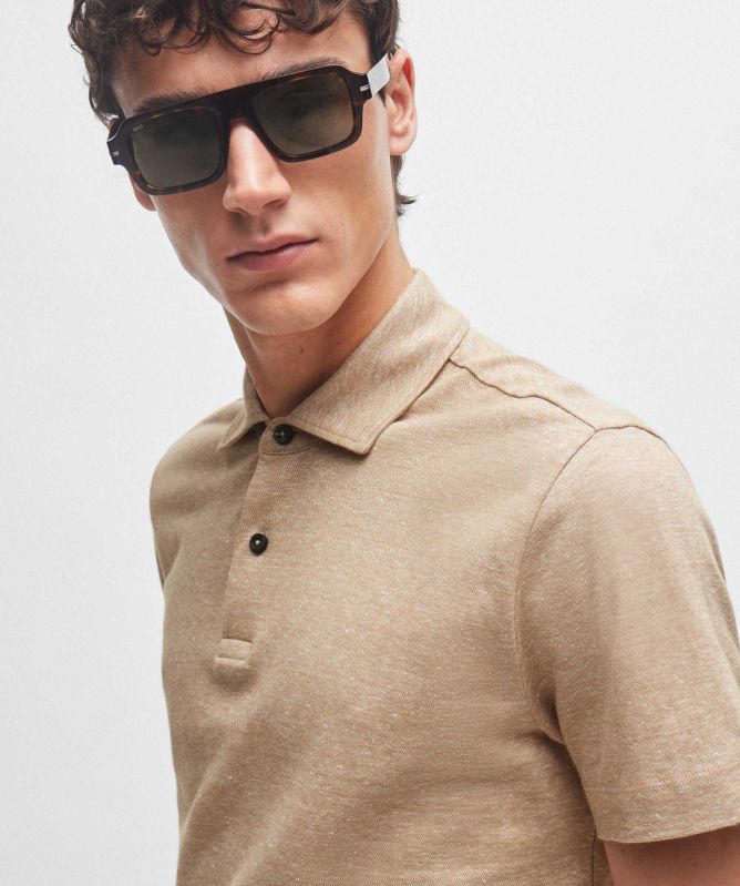 BOSS Cotton Linen Press 56 Polo Shirt