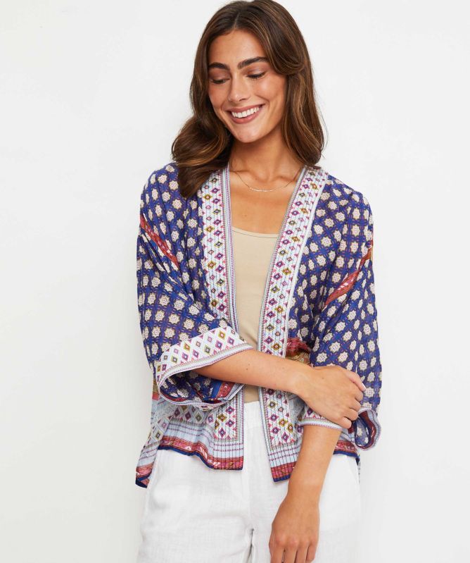 One Hundred Stars Moorish Indigo Kimono