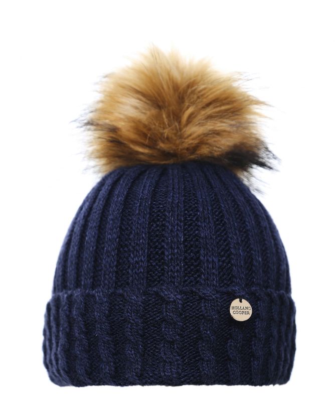 Holland Cooper Cable Knit Bobble Hat