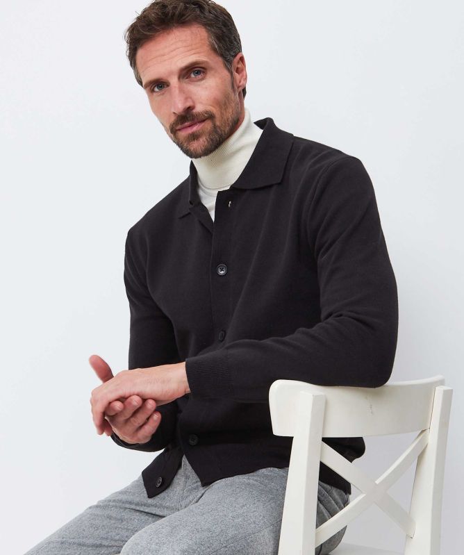 Seinse Collared Button Cardigan