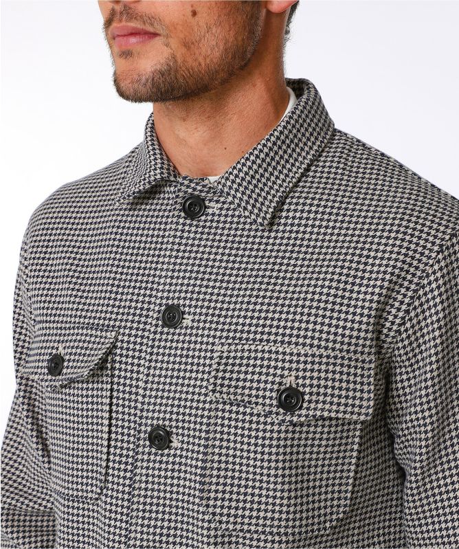 Hartford Cotton Linen Houndstooth Daytona Jacket