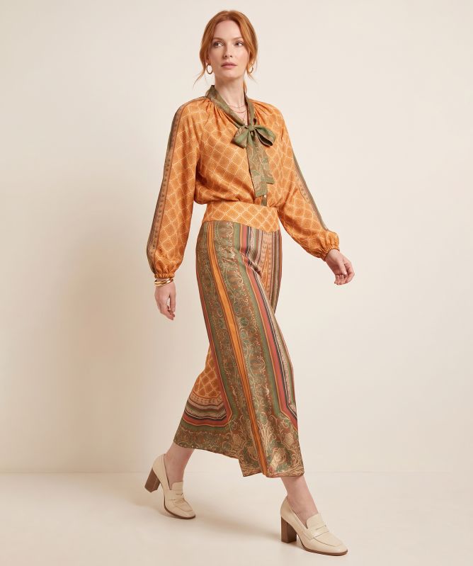 One Hundred Stars Amulet Gold Palazzo Pants