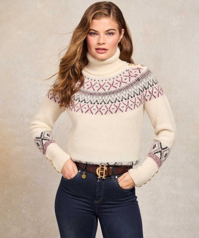 Holland Cooper Fairisle Turtleneck Jumper
