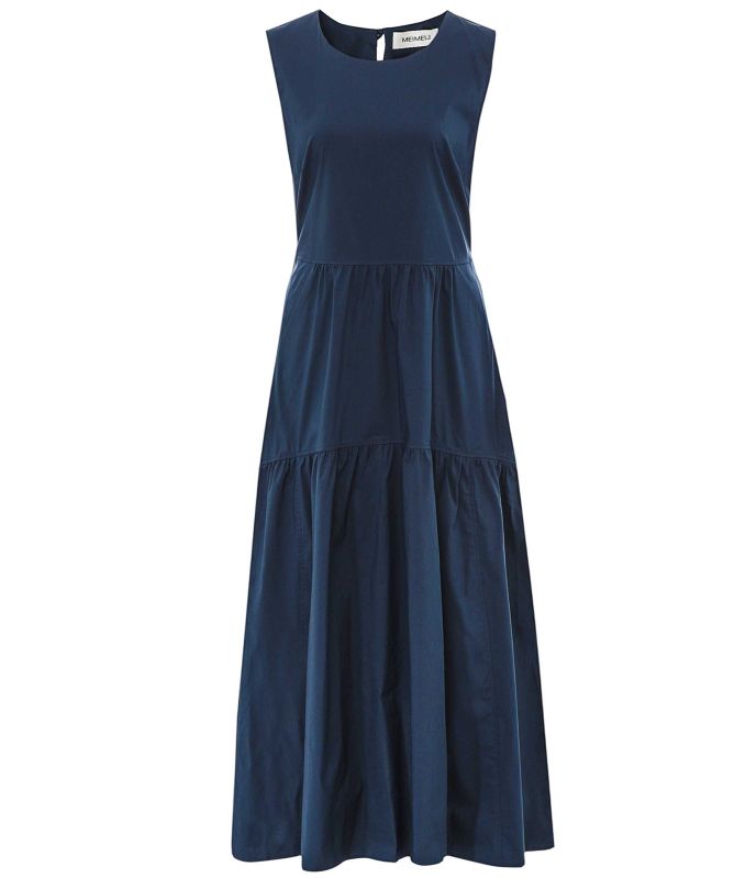 MEIMEIJ Navy Open Back Detail Maxi Dress