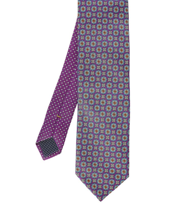 Eton Medallion Patterned Silk Tie