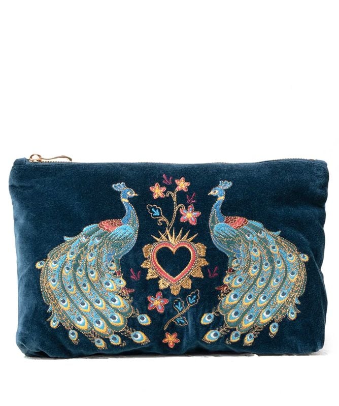 Elizabeth Scarlett Peacock Floral Everyday Pouch