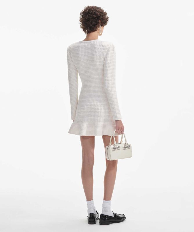 Self-Portrait Buttoned Knit Mini Dress