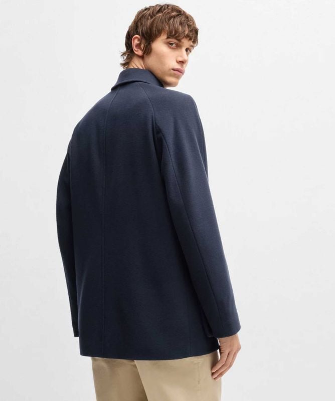 BOSS Virgin Wool C-Coxtan-Patch-244 Coat