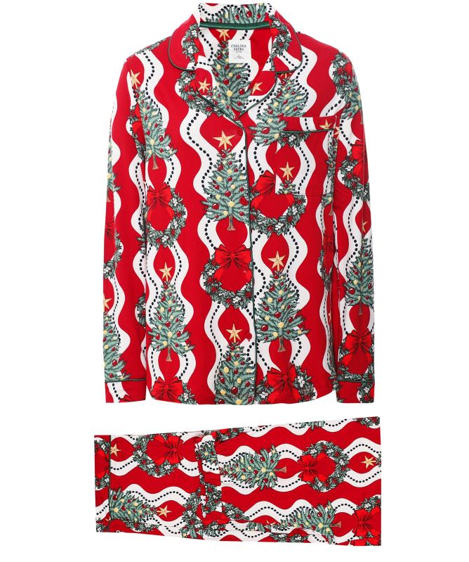 Chelsea Peers Christmas Tree & Wreath Long Pajamas