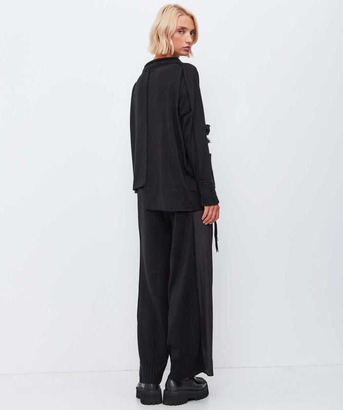 Bize Wide Leg Knit Trousers