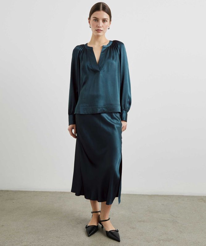 Rails Maya Satin Midi Skirt
