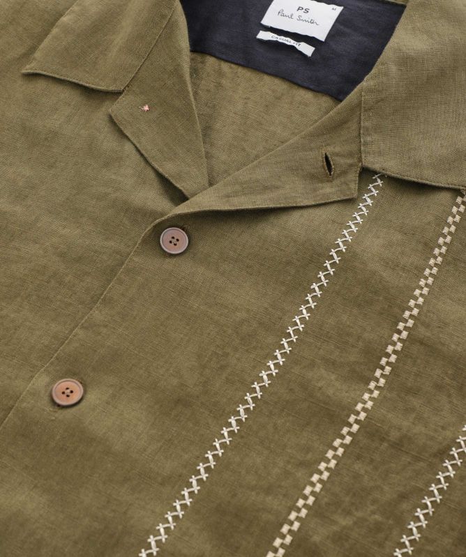 Paul Smith Casual Fit Embroidered Linen Shirt
