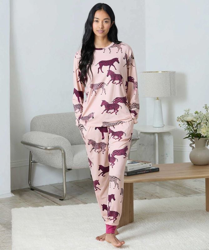 Chelsea Peers Zebra Print Long Pyjamas