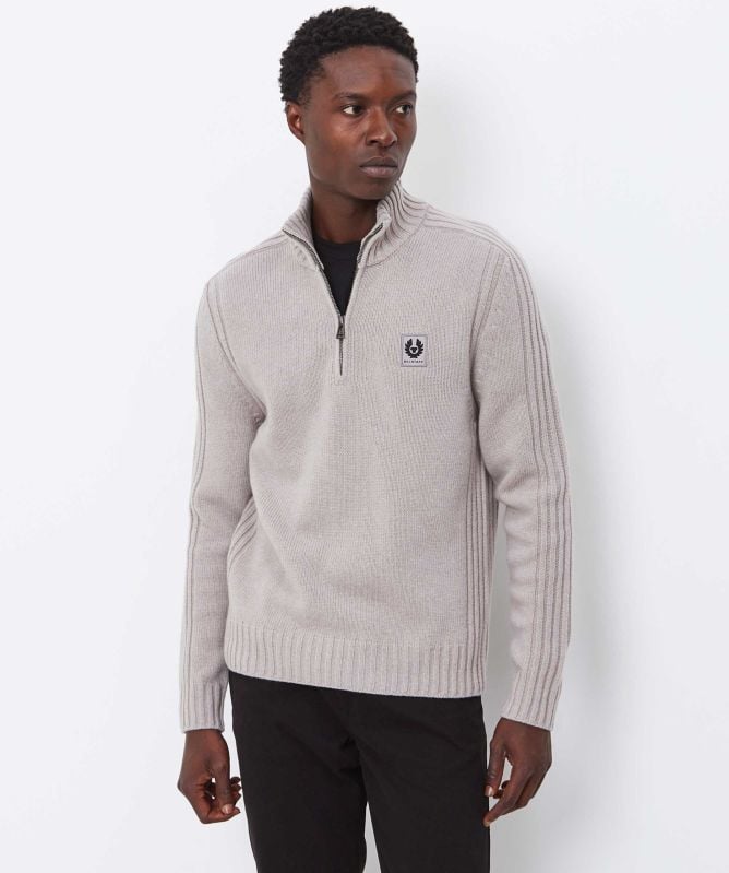 Belstaff Lambswool Quarter Zip Watch Jumper