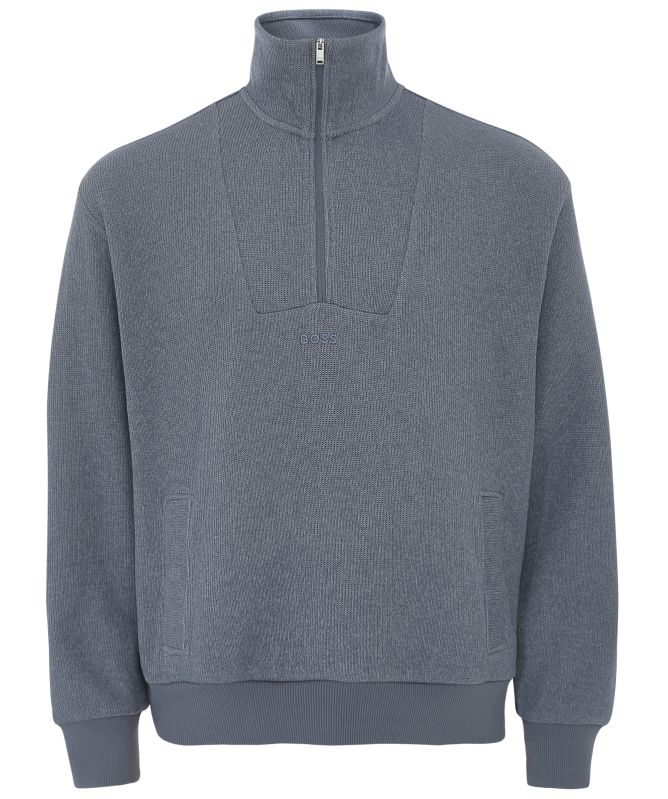 BOSS Ze_Frost Half-Zipper Knit Sweater