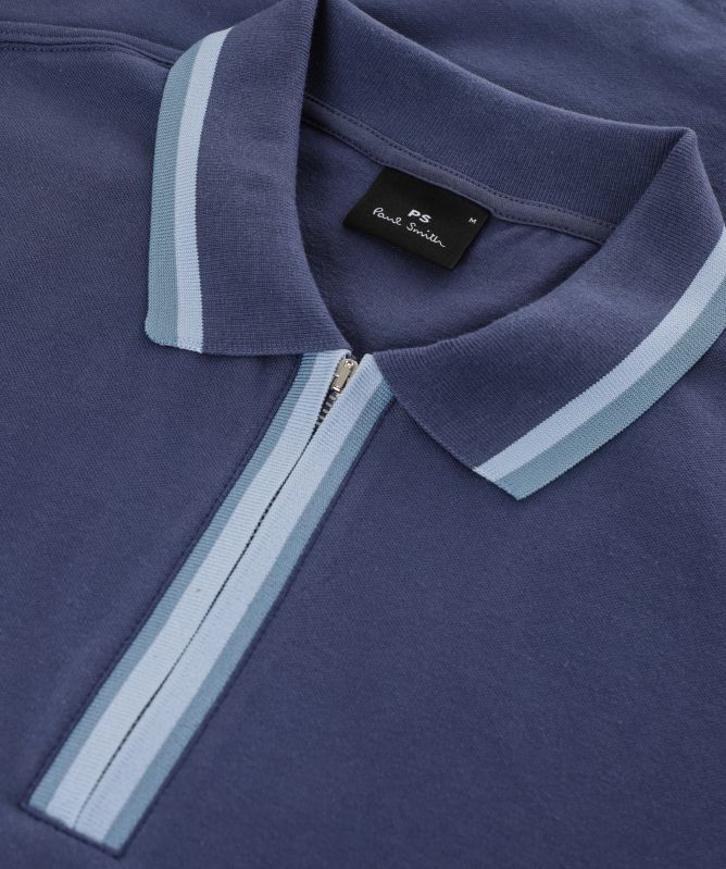 Paul Smith Contrast Tipping Zipper Polo Shirt