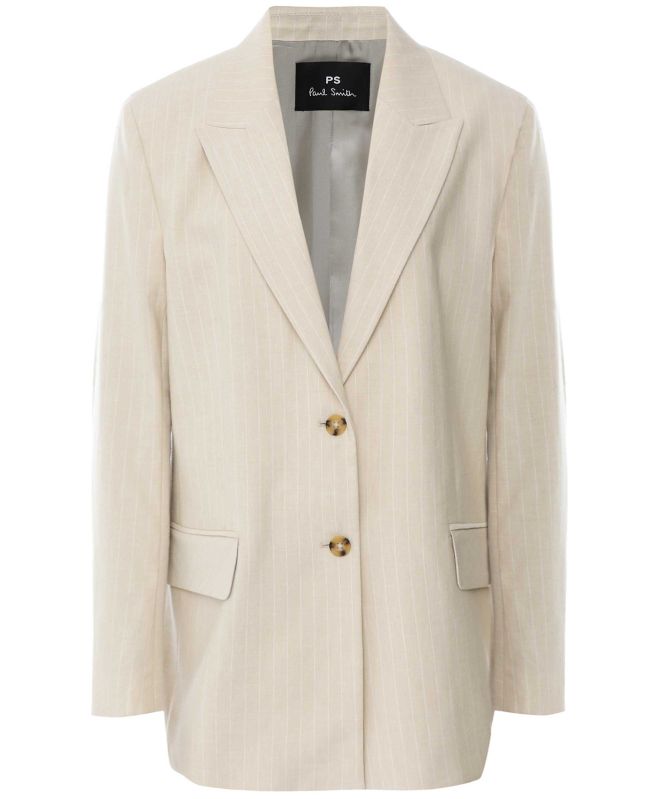Paul Smith Cotton Linen Pinstripe Suit Jacket