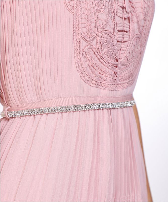 Self-Portrait Macrame Lace Chiffon Midi Dress