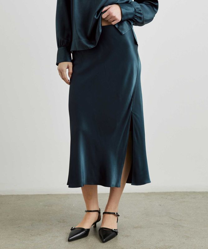 Rails Maya Satin Midi Skirt