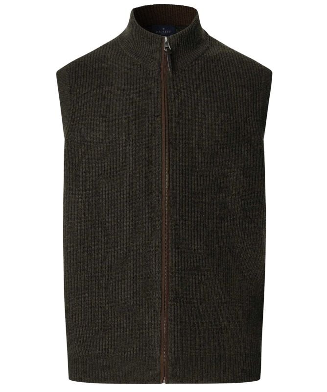 Hackett Ribbed Zip Gilet