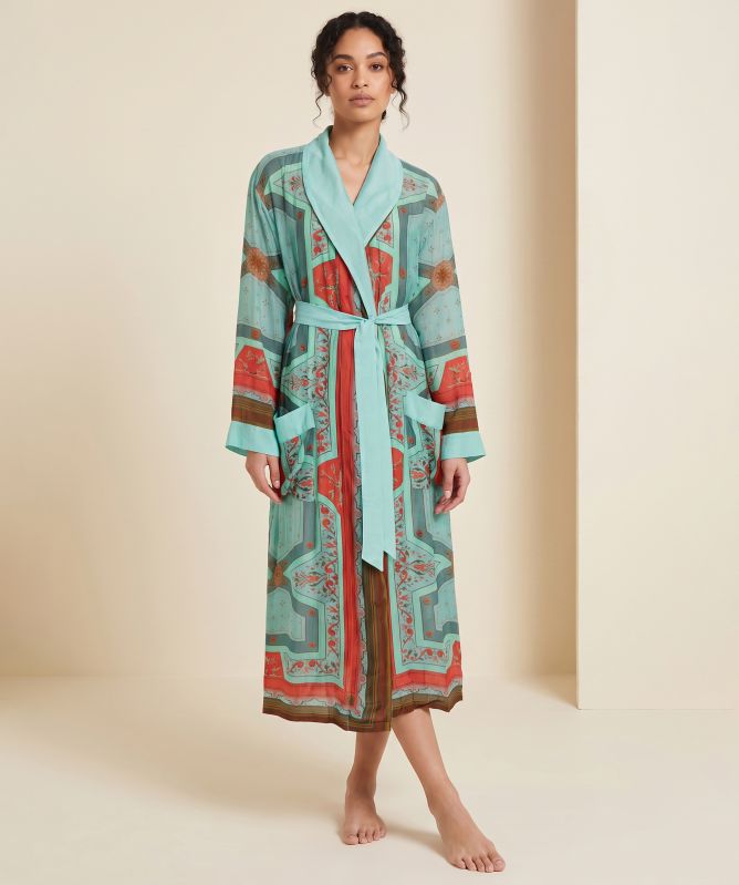 One Hundred Stars Fleur De Lys Aqua Gown