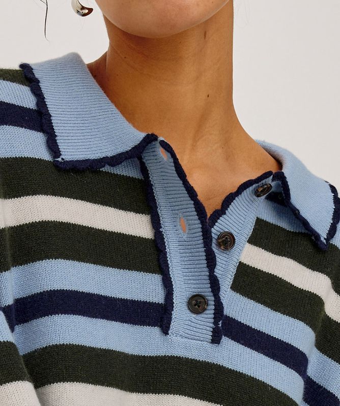 Rails Delora Striped Polo Sweater