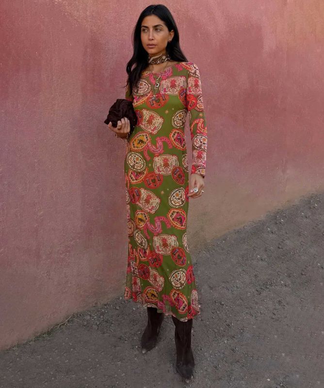 Never Fully Dressed Buckles Mesh Dress