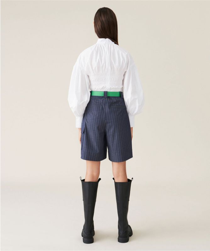 GANNI Cotton Poplin Smock Blouse