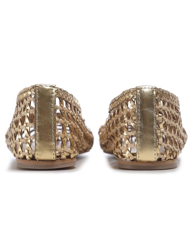 INUOVO Raffia Leather Ballet Flats